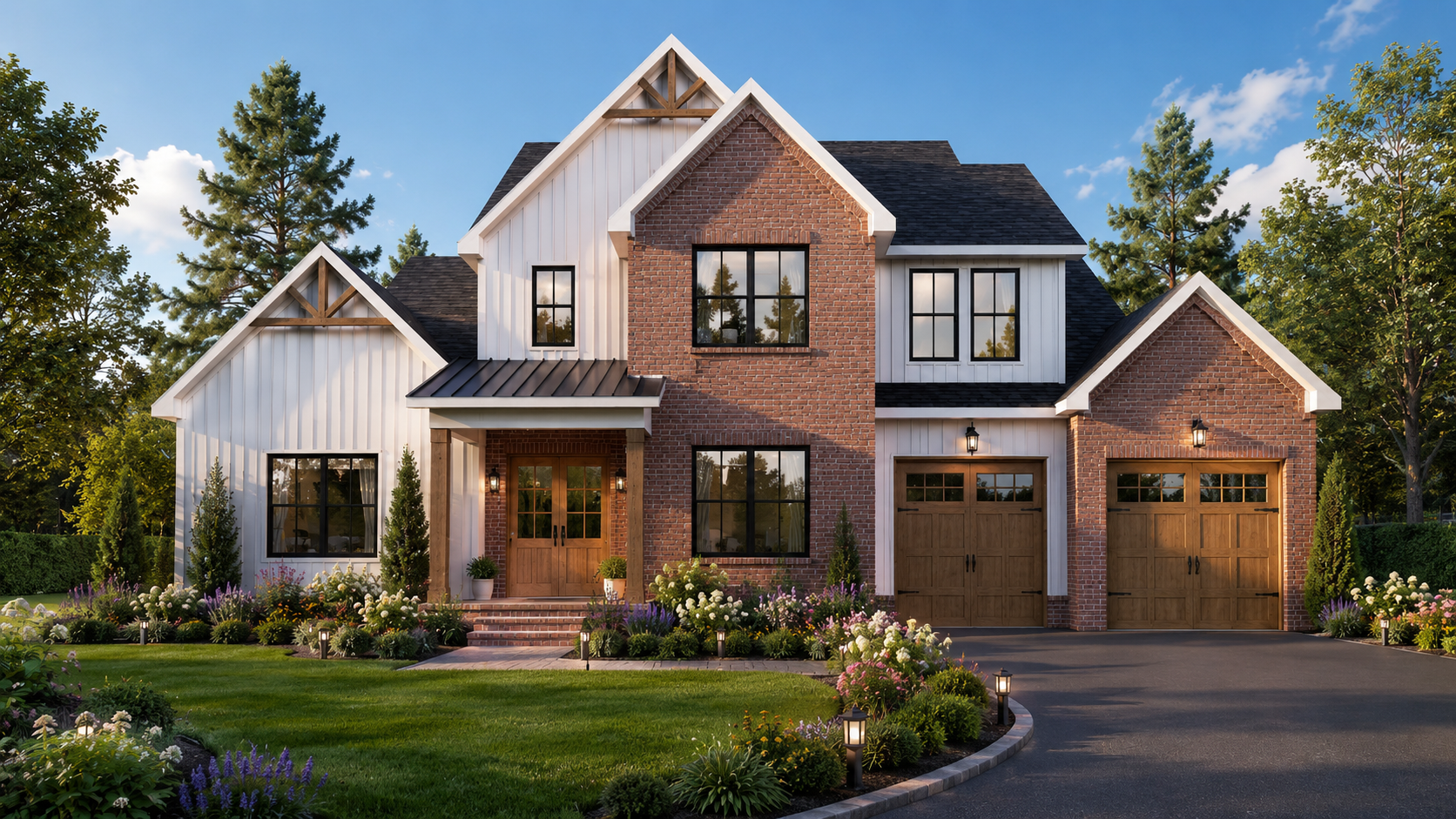 Farm house design exterior rendering